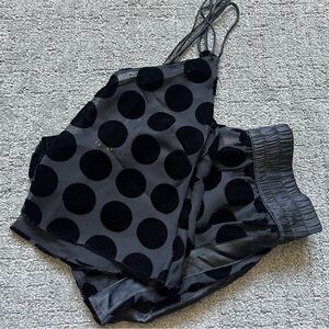 Victoria’s Secret two piece black burnout velvet sleep set size small.